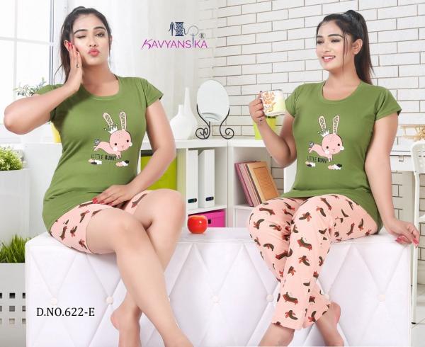 Kavyansika Vol 622 Beautiful Hosiery Cotton 3 Piece Night Dress